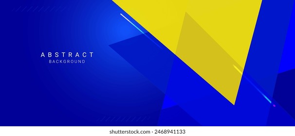 Abstract geometric blue and yellow background vector design