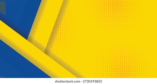 Abstract geometric blue and yellow diagonal split background vector illustration