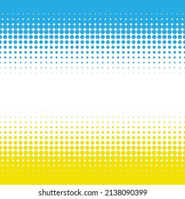 Abstract geometric blue and yellow graphic design print halftone pattern. Background in the colors of the flag of Ukraine.