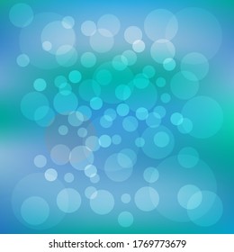 Abstrakter geometrischer Bokeh-Hintergrund aus Kreisen auf hellunscharfem, wasserfarbigem Hintergrund .Vektorgrafik.