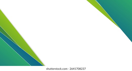 Abstract Geometric Border Background with Blue and Green Shapes