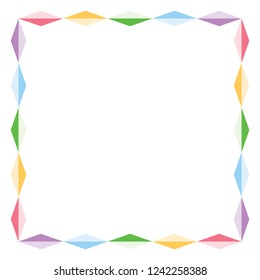 Abstract Geometric Border, Diamond Border, Social Media Template, Colorful Frame Border Vector Illustration Background