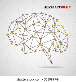 Abstract geometric brain, network connections. Vector illustration. Eps 10