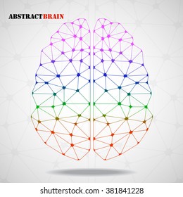 Abstract geometric brain, network connections. Vector illustration. Eps 10