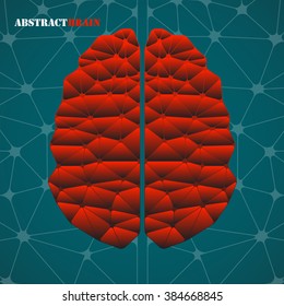 Abstract geometric brain, network connections. Vector illustration. Eps 10
