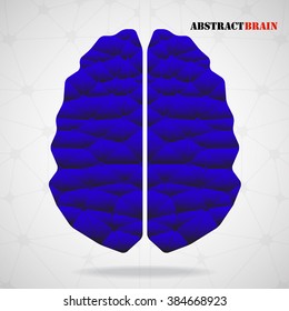 Abstract geometric brain, network connections. Vector illustration. Eps 10