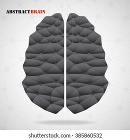 Abstract geometric brain, network connections. Vector illustration. Eps 10