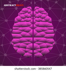 Abstract geometric brain, network connections. Vector illustration. Eps 10