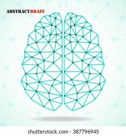 Abstract geometric brain, network connections. Vector illustration. Eps 10