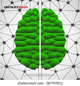 Abstract geometric brain, network connections. Vector illustration. Eps 10