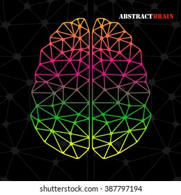 Abstract geometric brain, network connections. Vector illustration. Eps 10