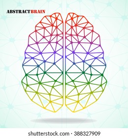 Abstract geometric brain, network connections. Vector illustration. Eps 10