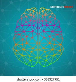 Abstract geometric brain, network connections. Vector illustration. Eps 10