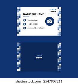 Diseño de tarjeta de nombre de patrón de ladrillo geométrico Abstractas