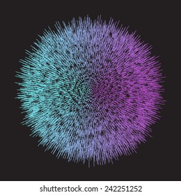 Abstract geometric bright blue and purple gradient colored background with broken lines