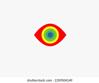 Abstract geometric bright eye logo for company 