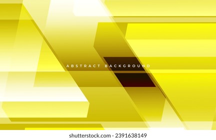 Abstract geometric bright yellow background with modern shapes and objects. Vector illustration