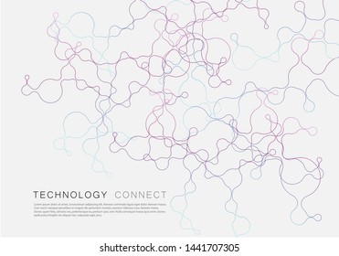 Abstract geometric brochure background with connected lines and dots