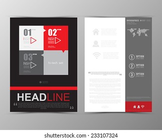 Abstract geometric brochure template. Map. Flyer Layout. Flat Style. Infographic Elements. Minimalistic multifunctional media backdrop. Icons.   Vector illustration. 