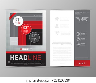 Abstract geometric brochure template. Map. Flyer Layout. Flat Style. Infographic Elements. Minimalistic multifunctional media backdrop. Icons.   Vector illustration. 