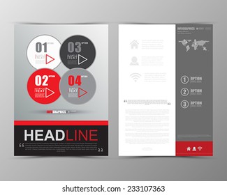 Abstract geometric brochure template. Map. Flyer Layout. Flat Style. Infographic Elements. Minimalistic multifunctional media backdrop. Icons.   Vector illustration. 
