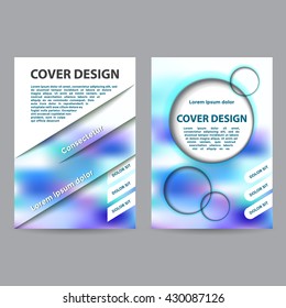 Abstract geometric brochure templates. Vector flat cover in blue tones, layout in A4 size.