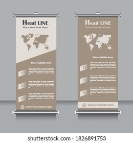 Abstract Geometric Brown colour Shapes Modern Exhibition Advertising Trend Business Roll Up Banner
 Stand Poster Brochure flat design template creative concept. Presentation.x-stand, x-banner 
 Cover 