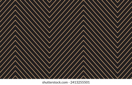 abstraktes geometrisches braunes Eckwellenlinienmuster auf dunklem Hintergrund.
