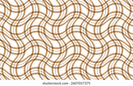 abstract geometric brown smooth wave line plaid pattern can be used background, banner, poster.