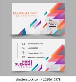 Abstract geometric business card. Creative business card and name card, horizontal simple clean template vector design, layout in rectangle size. Flat Design Vector Illustration. 