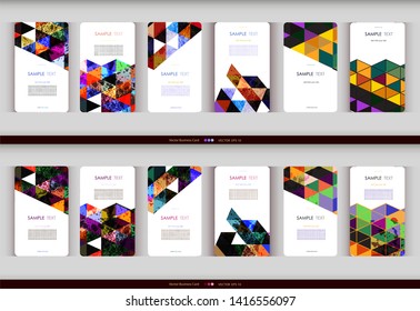 Abstract geometric business card Set. Vector illustration