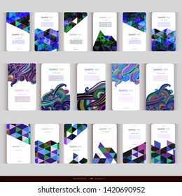 Abstract geometric business card Set. Vector illustration 