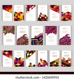 Abstract geometric business card Set. Vector illustration 