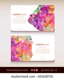 Abstract geometric business card Set.Vector illustration