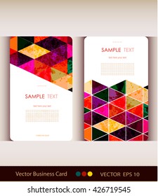 Abstract geometric business card Set.Vector illustration