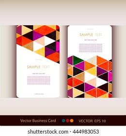 Abstract geometric business card Set.Vector illustration