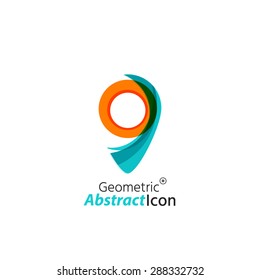 Abstract geometric business corporate emblem - map tag. Logo icon design for travel or any other idea