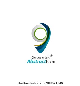 Abstract geometric business corporate emblem - map tag. Logo icon design for travel or any other idea