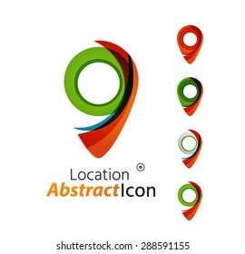 Abstract geometric business corporate emblem - map tag. Logo icon design for travel or any other idea