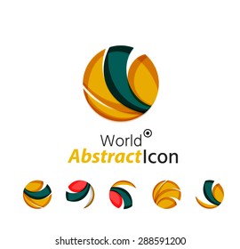 Abstract geometric business corporate emblem globe, world, circle. Logo icon design for travel or any other idea