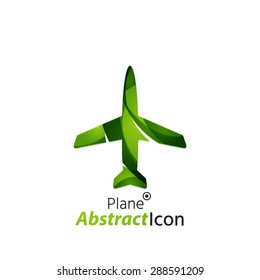 Abstract geometric business corporate emblem - airplane. Logo icon design for travel or any other idea