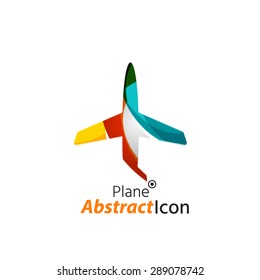 Abstract geometric business corporate emblem - airplane. Logo icon design for travel or any other idea