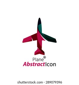 Abstract geometric business corporate emblem - airplane. Logo icon design for travel or any other idea