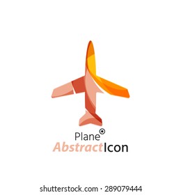 Abstract geometric business corporate emblem - airplane. Logo icon design for travel or any other idea