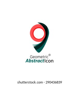Abstract geometric business corporate emblem - map tag. Logo icon design for travel or any other idea