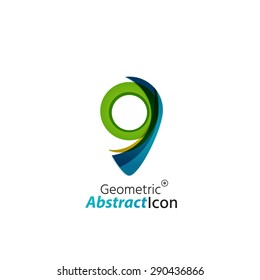 Abstract geometric business corporate emblem - map tag. Logo icon design for travel or any other idea