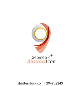 Abstract geometric business corporate emblem - map tag. Logo icon design for travel or any other idea
