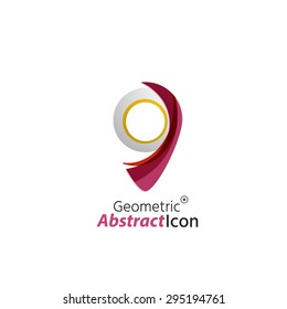 Abstract geometric business corporate emblem - map tag. Logo icon design for travel or any other idea