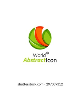 Abstract geometric business corporate emblem globe, world, circle. Logo icon design for travel or any other idea