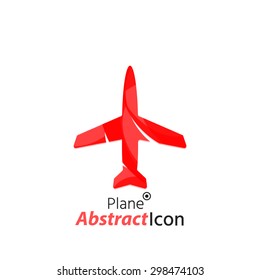 Abstract geometric business corporate emblem - airplane. Logo icon design for travel or any other idea